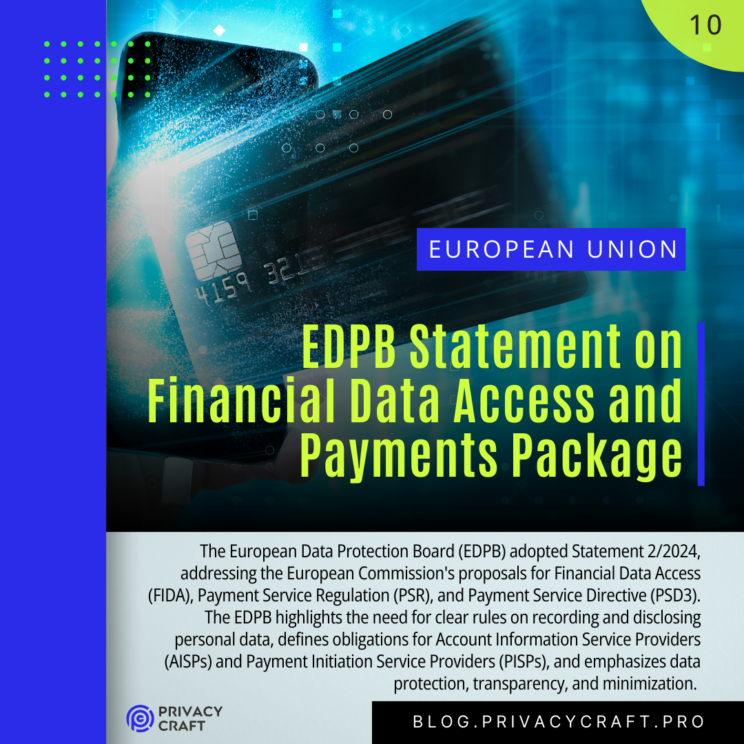 EDPB Statement on Financial Data Access and Payments Package