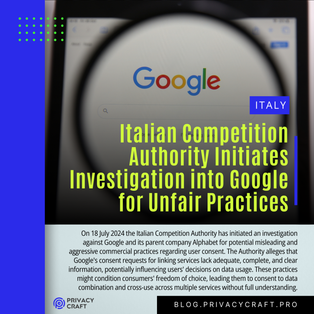 Italian Competition Authority Initiates Investigation into Google for Unfair Practices