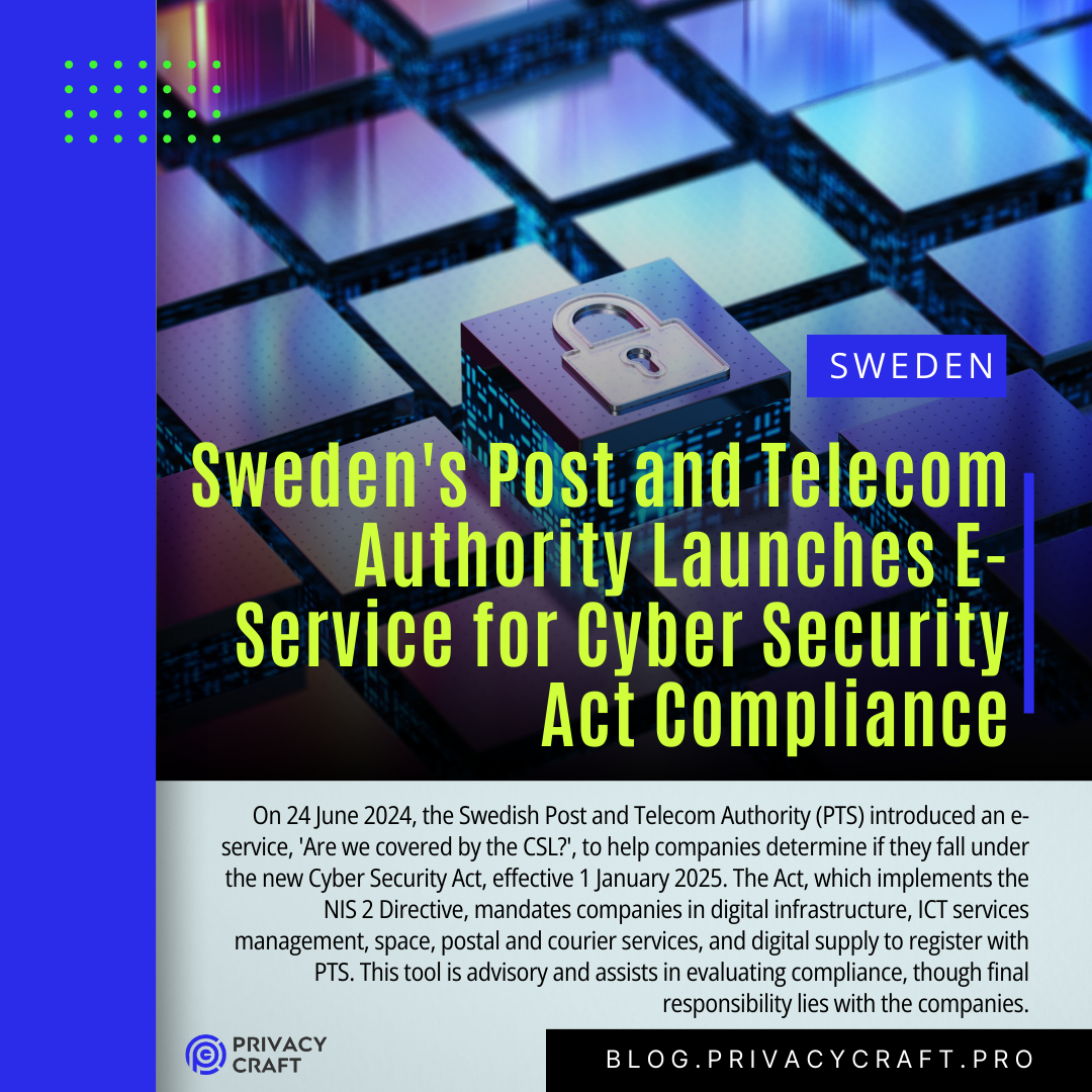 Sweden's PTS Launches E-Service for Cyber Security Act Compliance