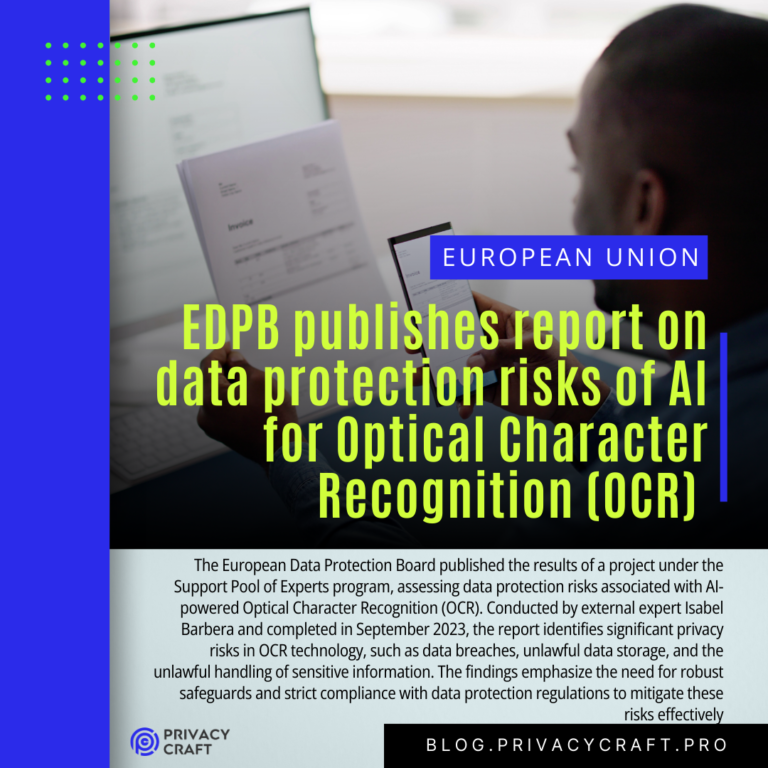 AI Risks and Data Protection in Optical Character Recognition (OCR)