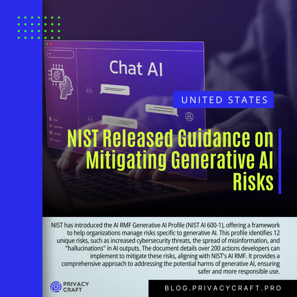 NIST Released Guidance on Mitigating Generative AI Risks